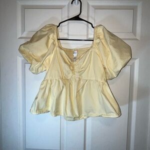Japna Yellow Puff Sleeve Blouse